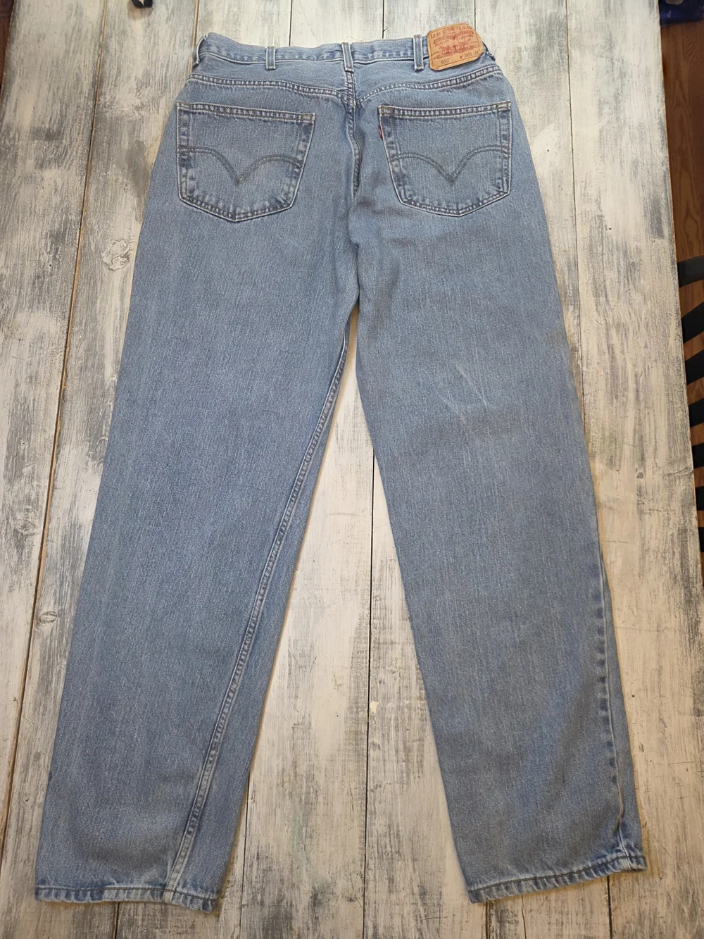 Levi's 550 Men's Light Blue Relaxed Fit Straight Leg Jeans Modern Y2K sz 38x36